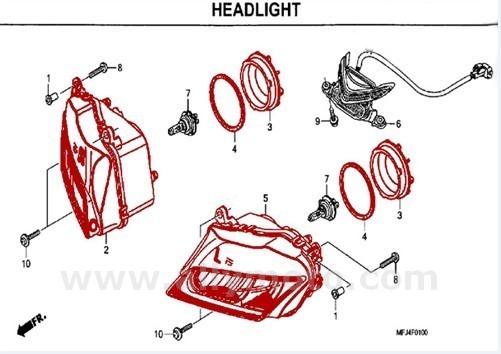 119 Motorcycle Headlight Clear Headlamp Cbr600Rr F5 07-12@4